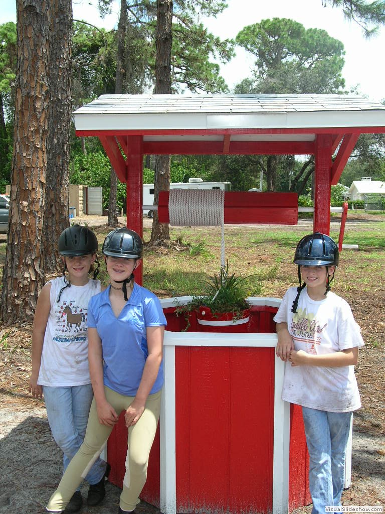 Girls at the wishing well